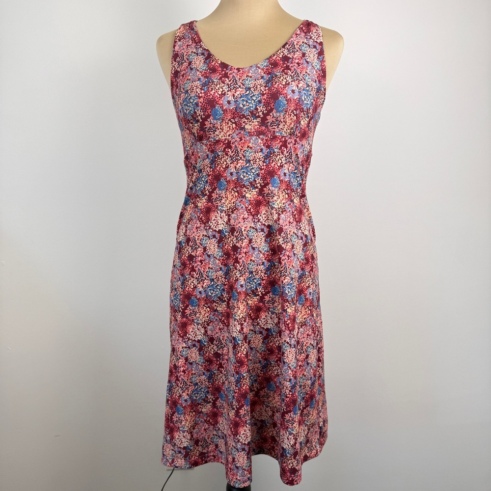 Patagonia Magnolia Spring Dress Womens Small Pink Burgundy Floral Cross Back